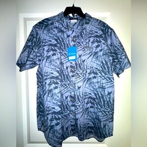 Columbia Blue and Gray Casual Button Down Shirt